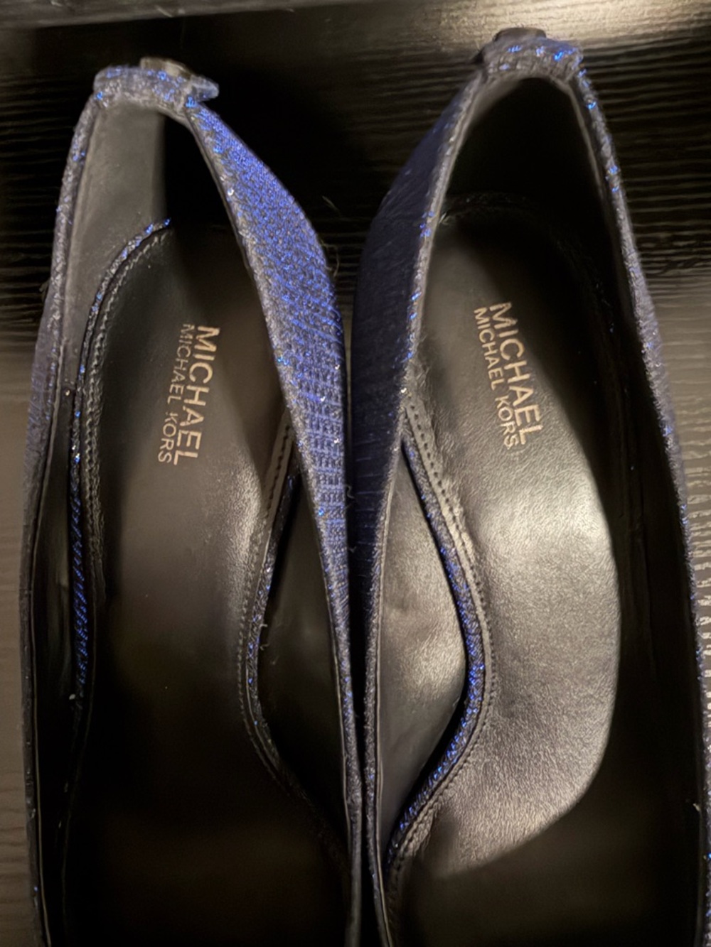 Michael Kors Navy Sparkle Pointed-Toe Pumps - Picture 4 of 4